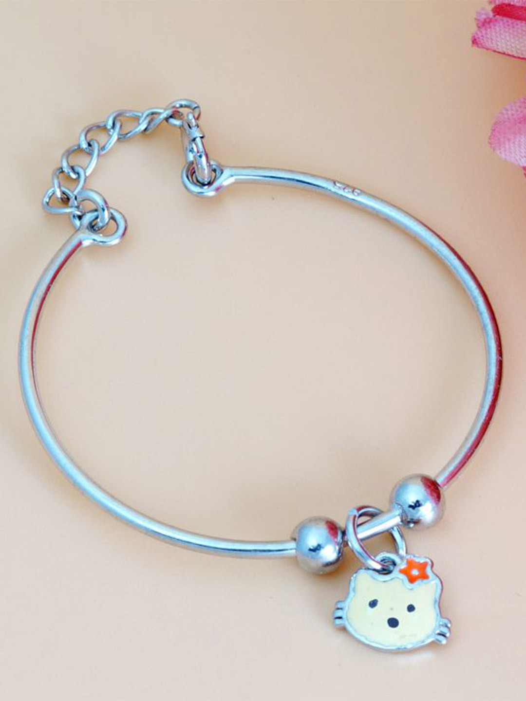 Tuanz Silver Jewelry Unisex Set Of 2 Rhodium-Plated 925 Silver Bangle-Style Bracelets