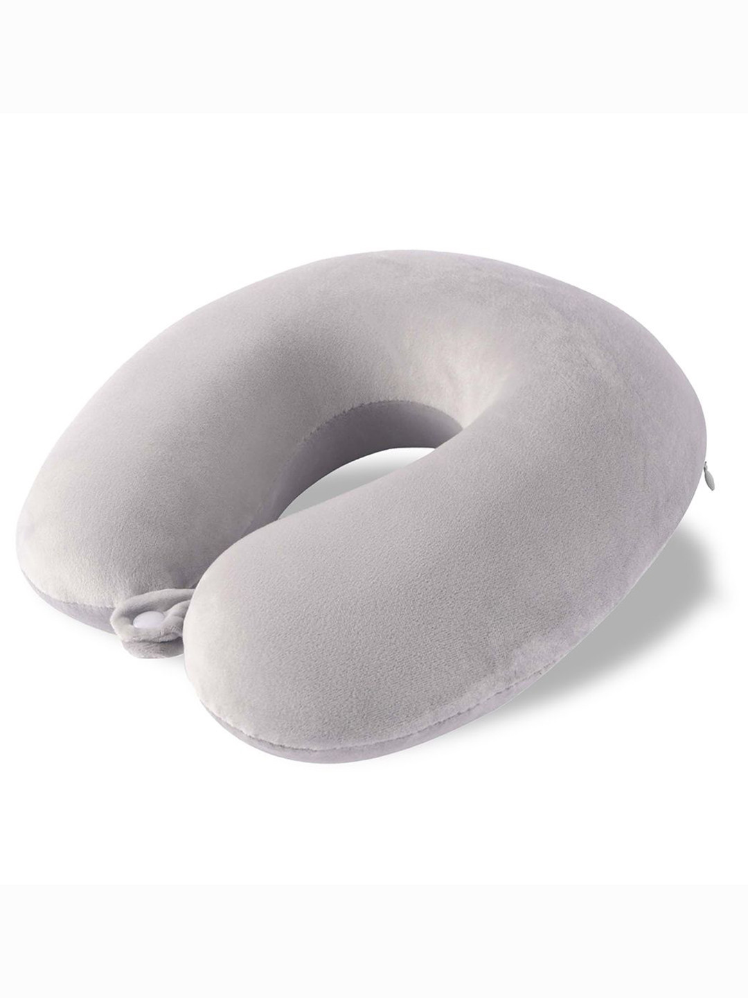 Kuber Industries Grey Memory Foam Filled Cotton Travel Pillow