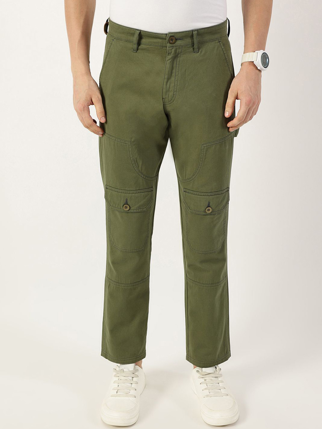Thomas Scott Men Smart Regular Fit Mid-Rise Cotton Trousers