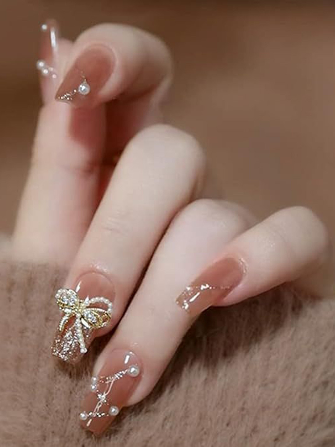 The Pink Truck Set Of 24 Reusable Artificial Nails With Wooden Stick, Glue & Filer