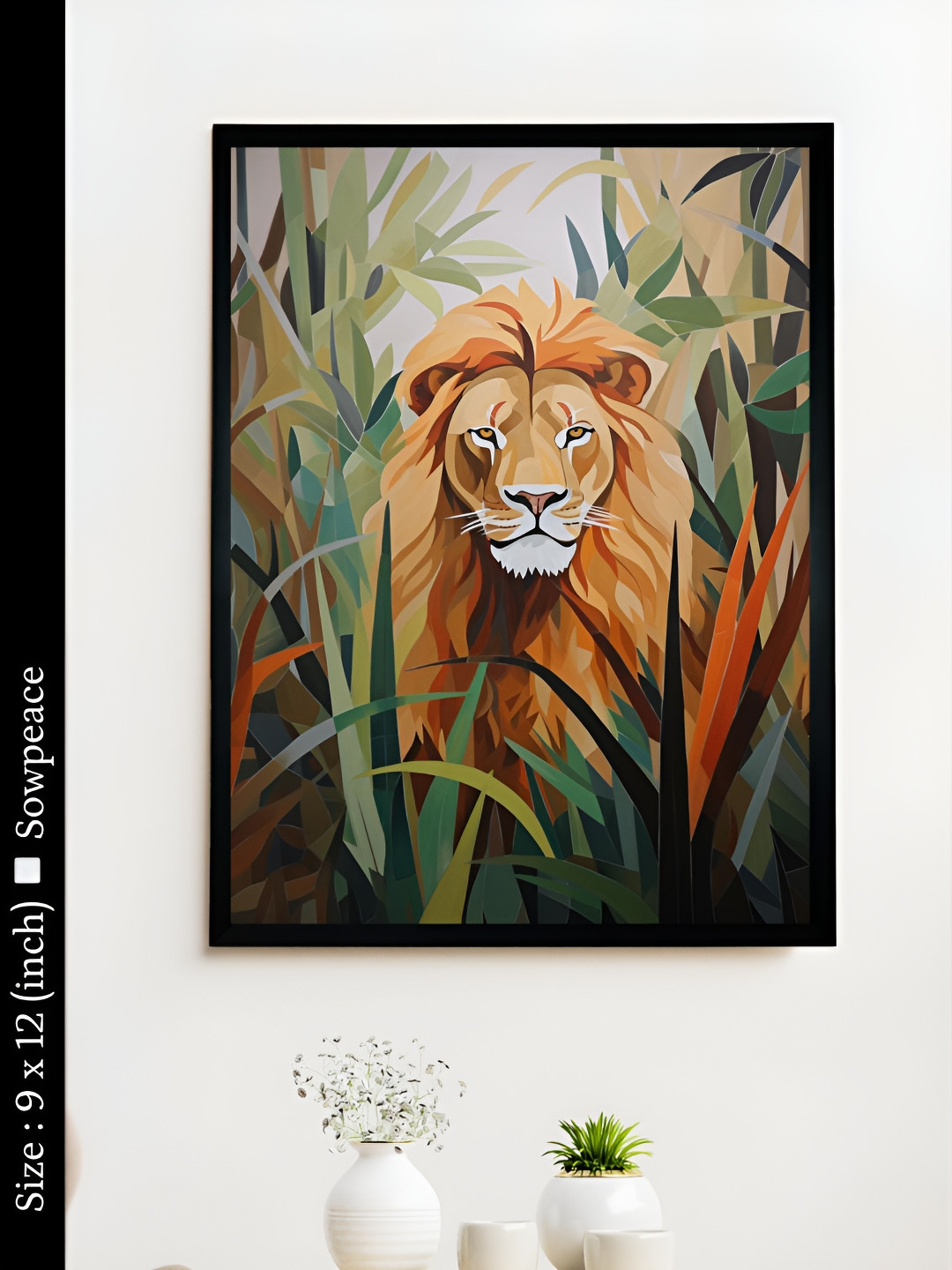 SOWPEACE Abstract Lion Canvas Wall Square Paintings Wall Art
