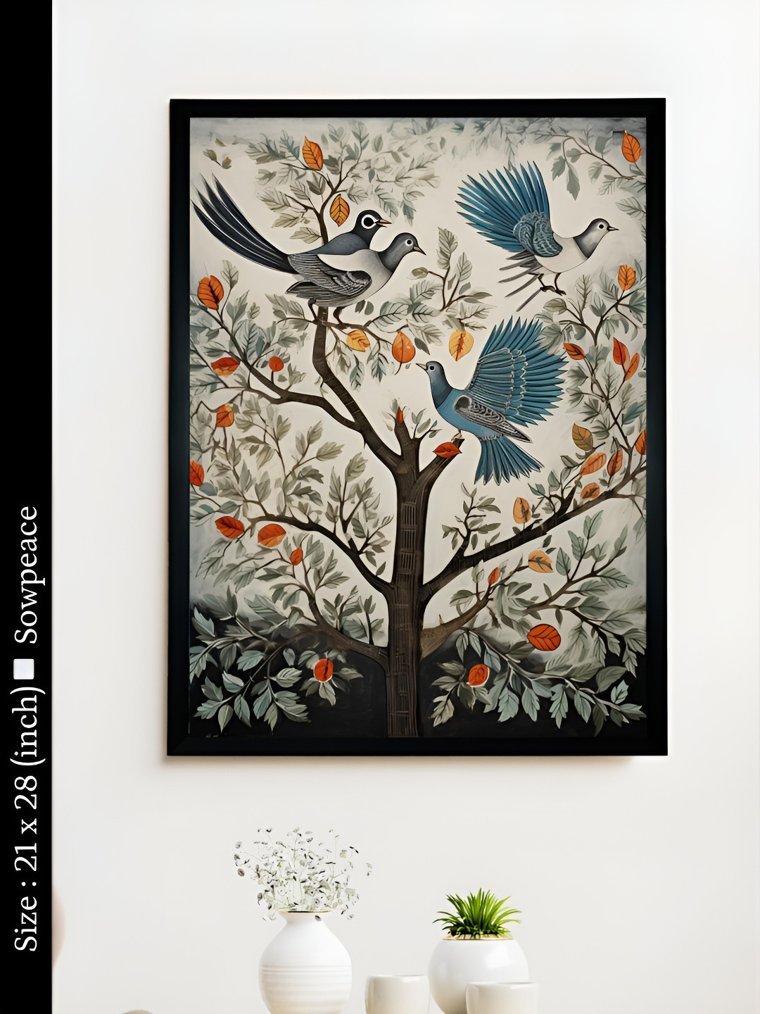 SOWPEACE Four Pigeon Canvas Wall Rectangle Photographs Wall Art -21 x 28 In