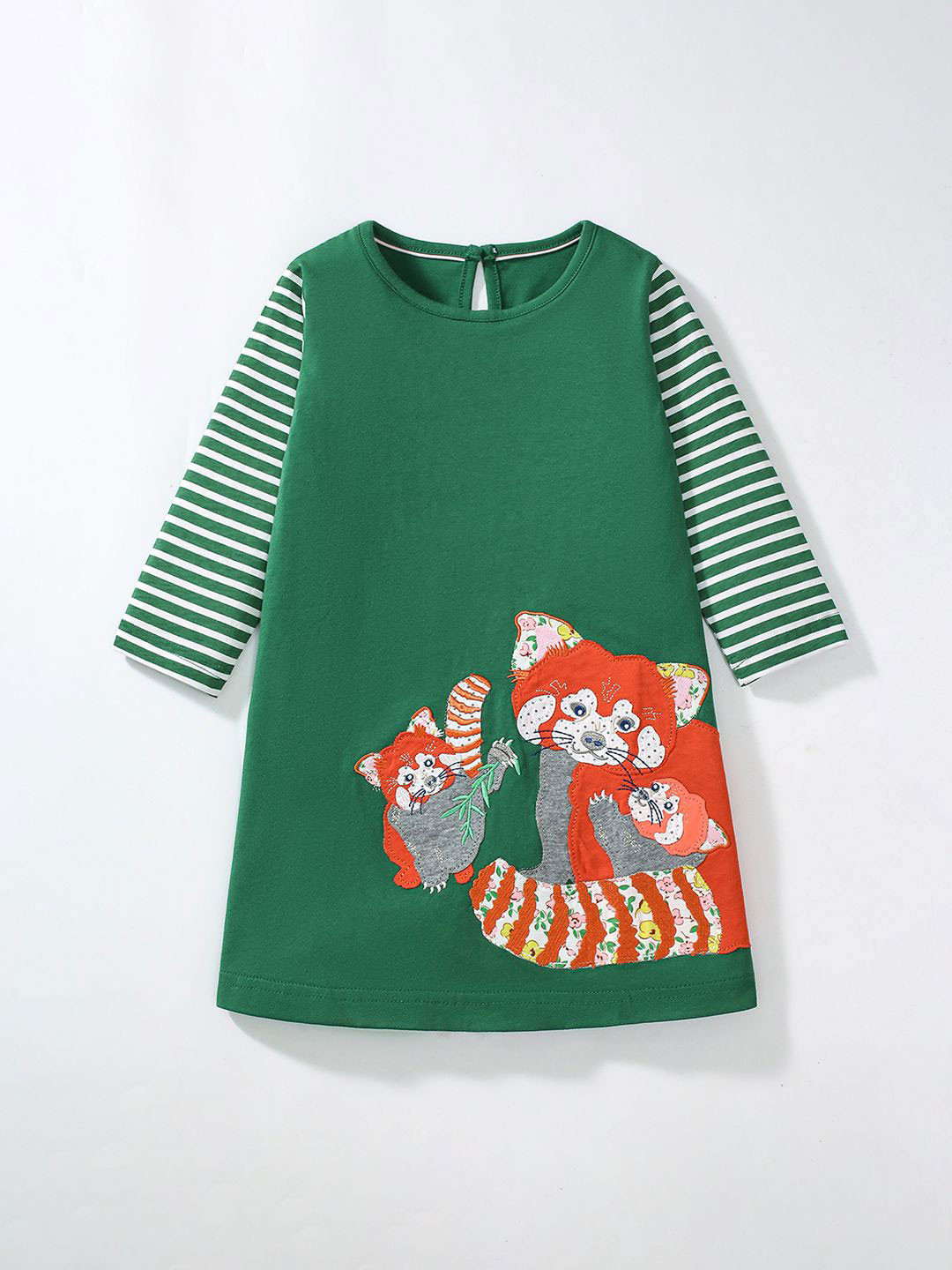 JC SPARKLE Girls Conversational Printed Pure Cotton A-Line Knee Length Dress