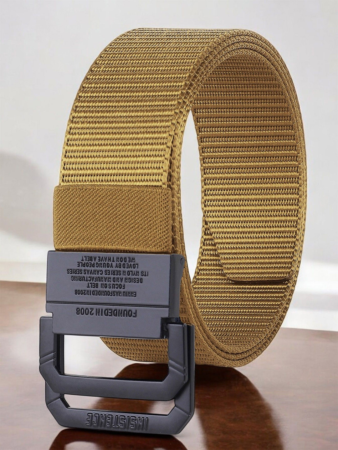 glitchez Men Woven Design Canvas Wide Belt