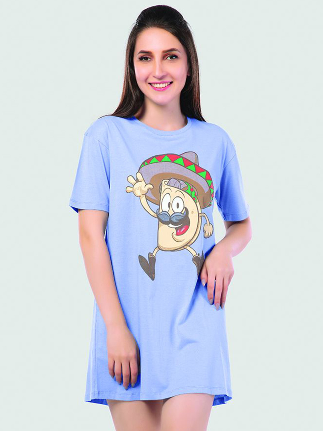 Juliet Women Printed T-shirt Mini Dress