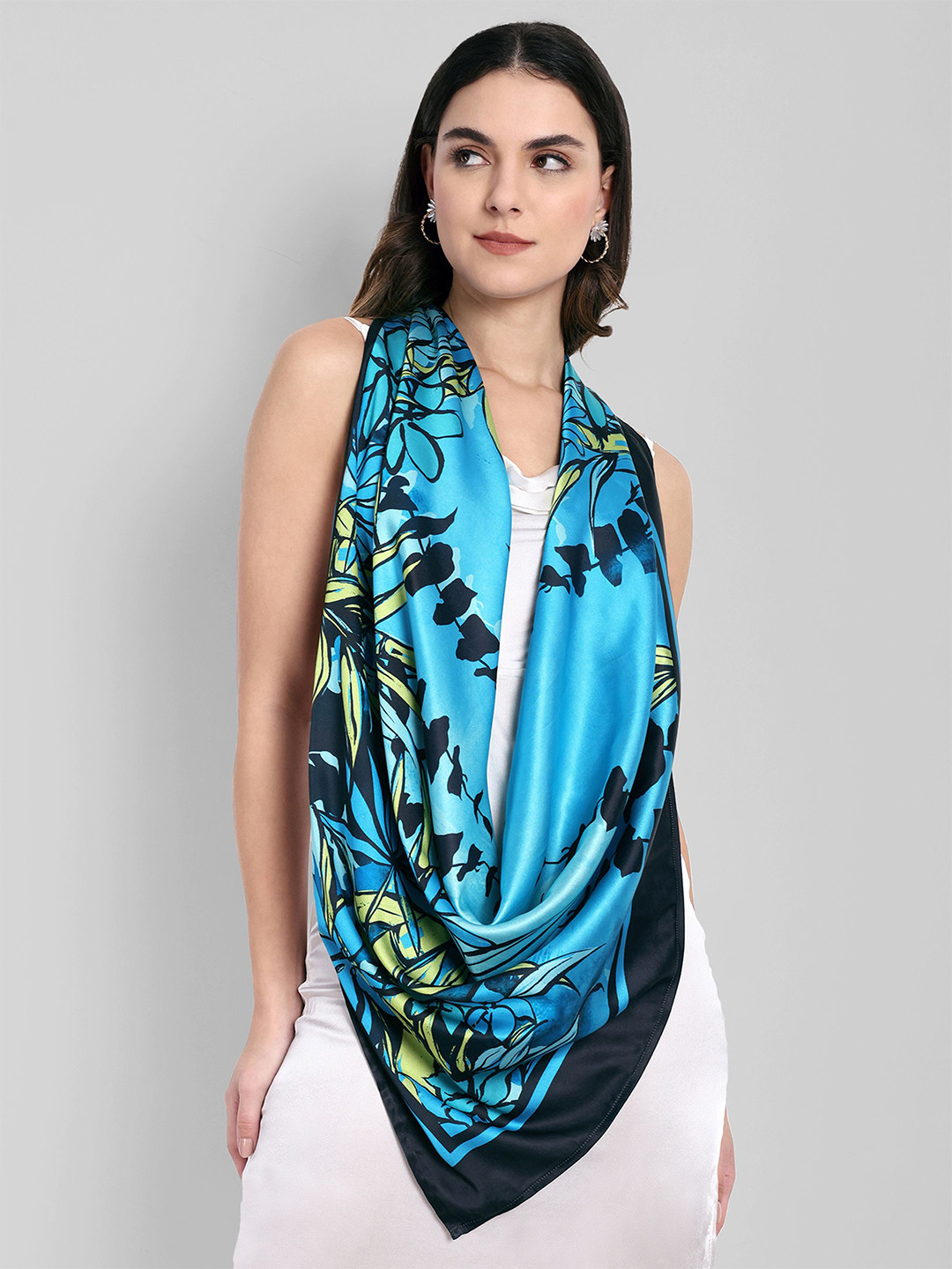 Sarisp Women Satin Printed Scarf