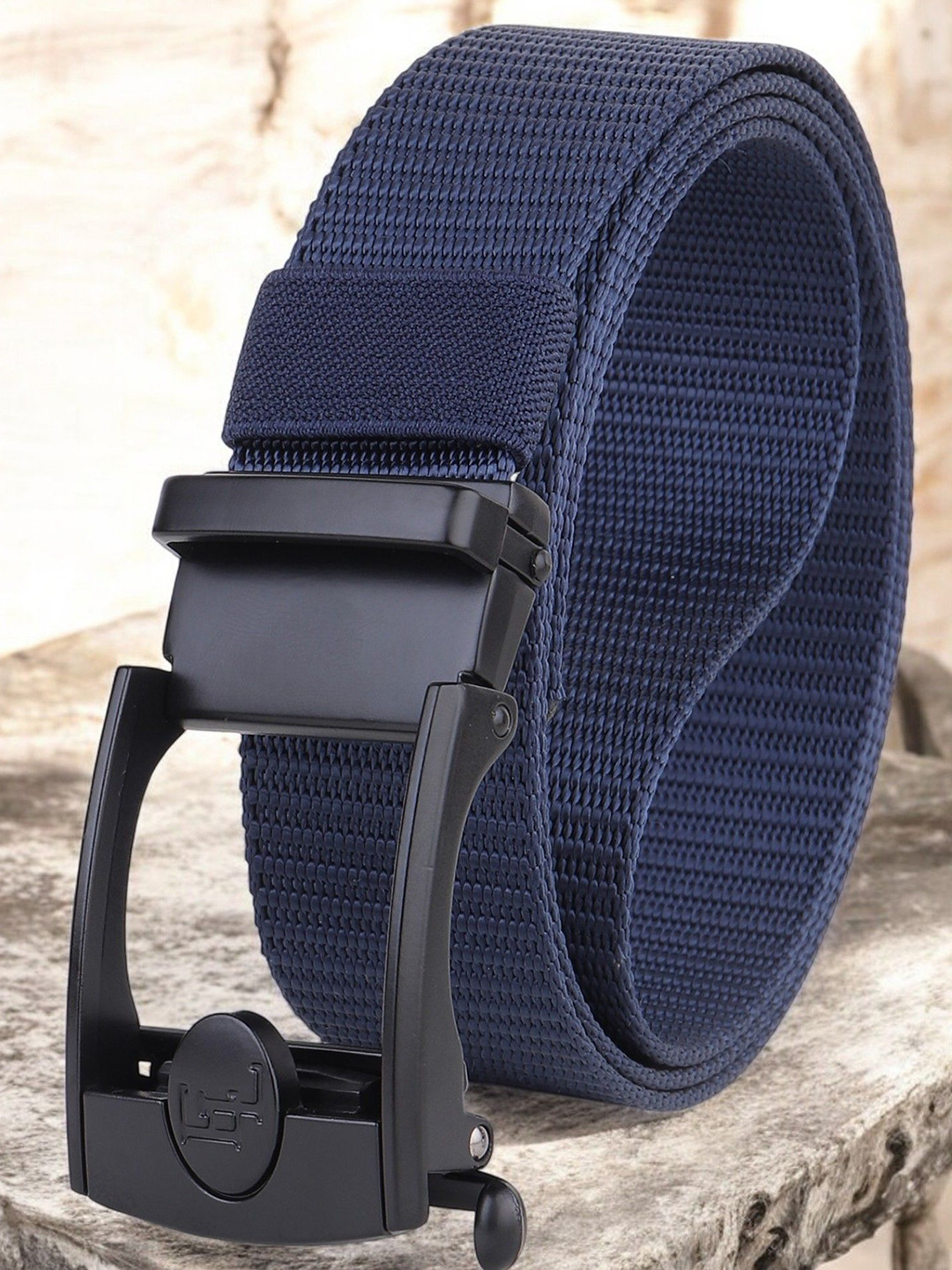 glitchez Men Canvas Slider Buckle Belt