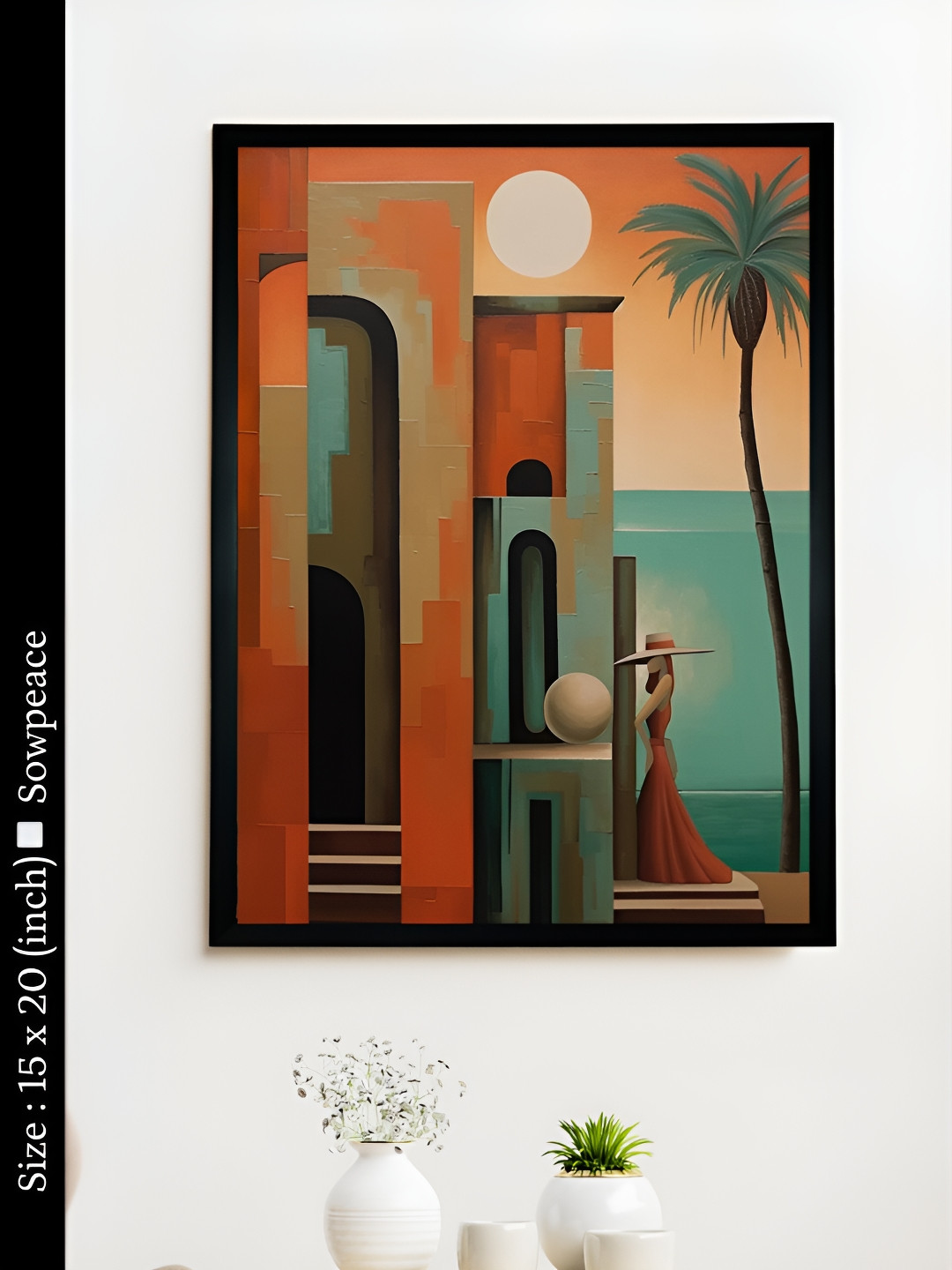 SOWPEACE Geometry Sun Elegance Canvas Wall Rectangle Paintings Wall Art - 15x20In