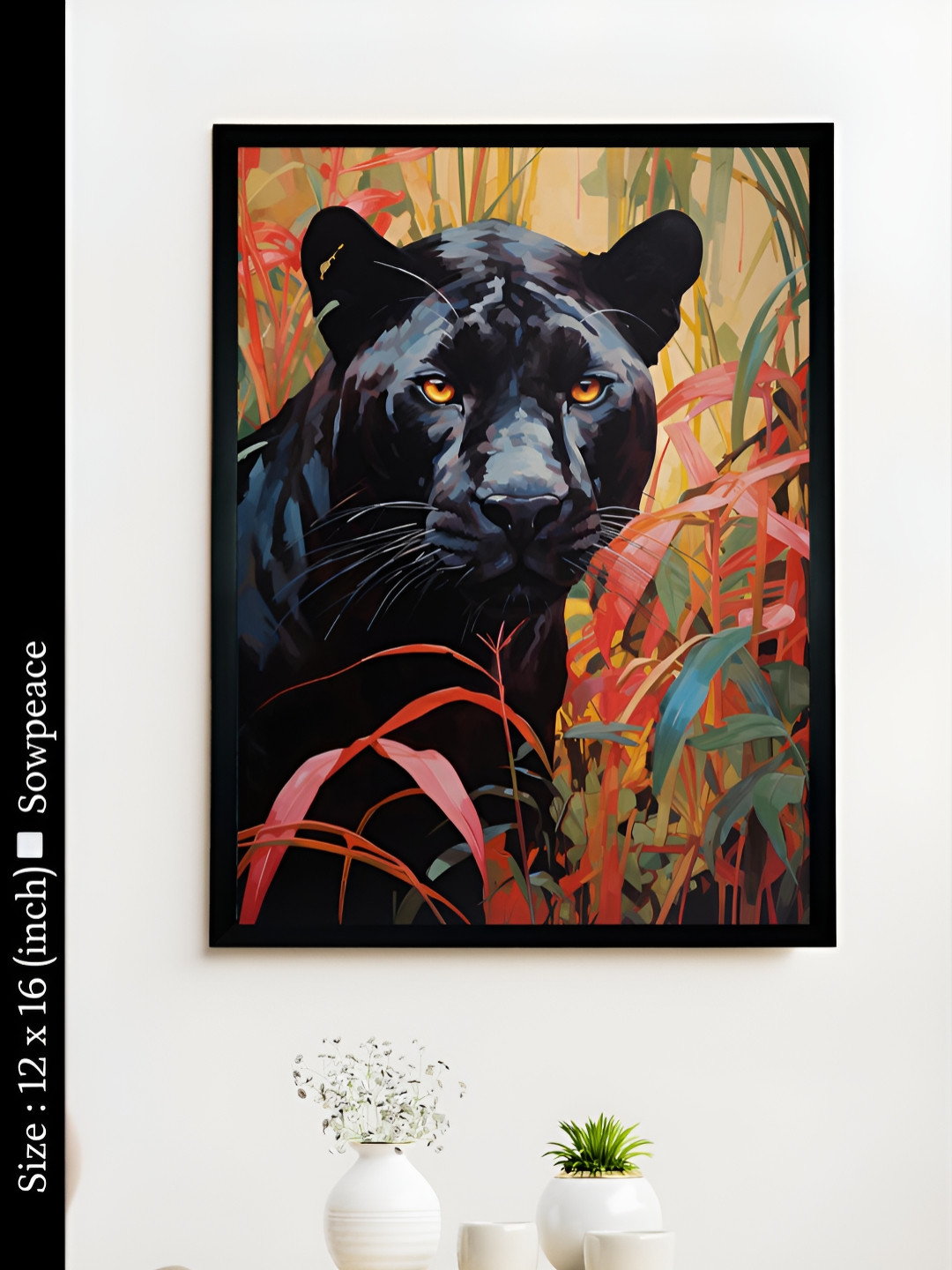 SOWPEACE Panther Canvas Wall Rectangle Paintings Wall Art