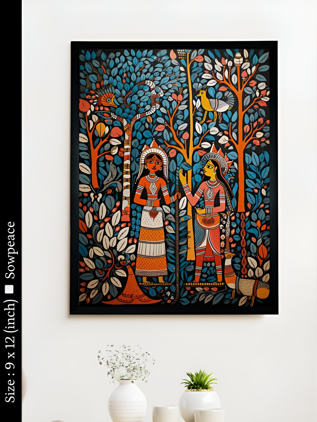 SOWPEACE Serene Women and Tree Canvas Wall Rectangle Photographs Wall Art-3.5 x 4.7In