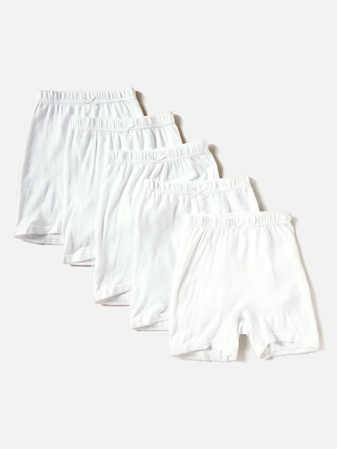 Juniors by Babyshop Girls Pack Of 5 Cotton  Boy Shorts NU761-002SWHITE