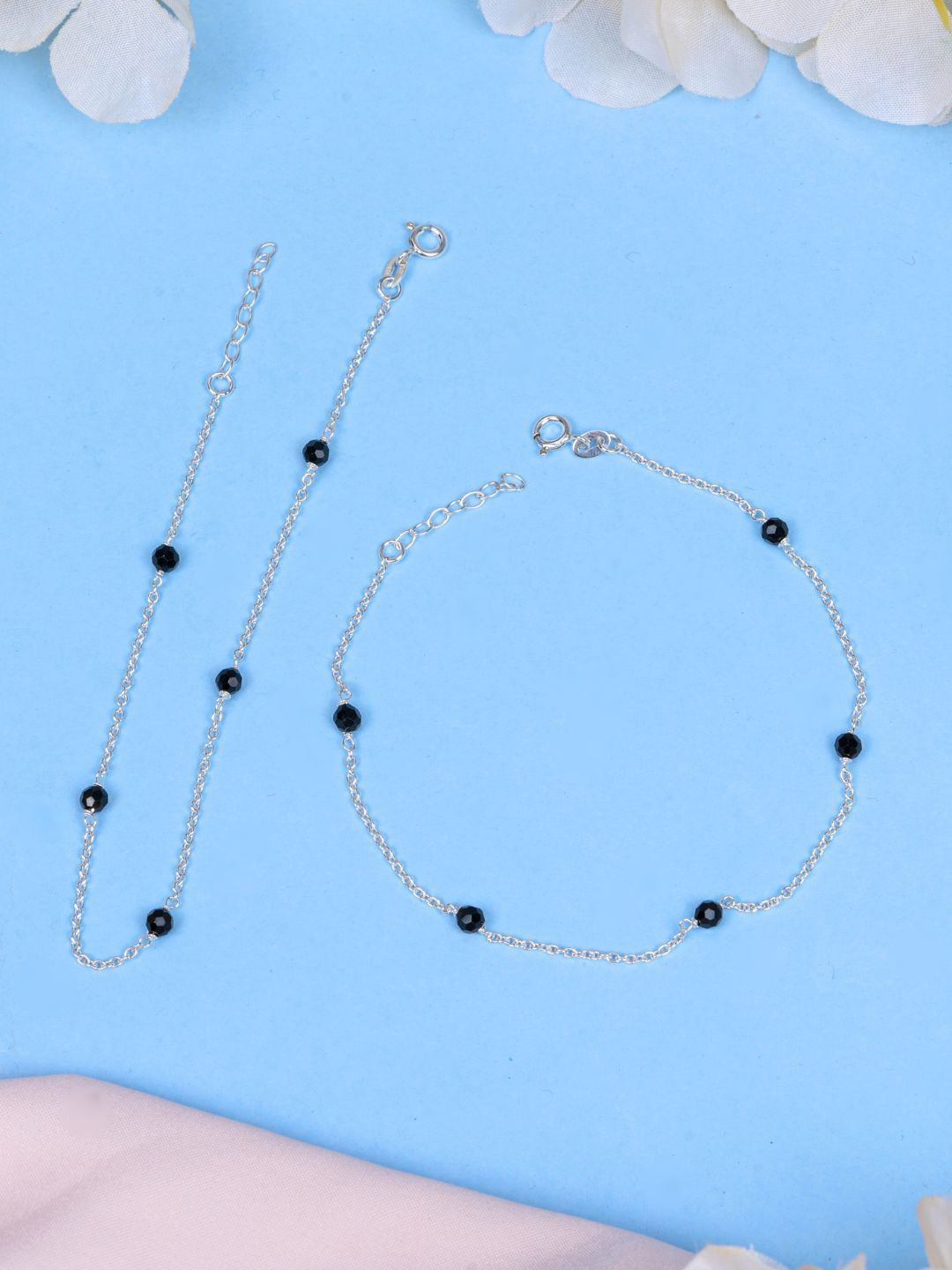 GLYTERS Ballin Silver Rhodium-Plated Anklets