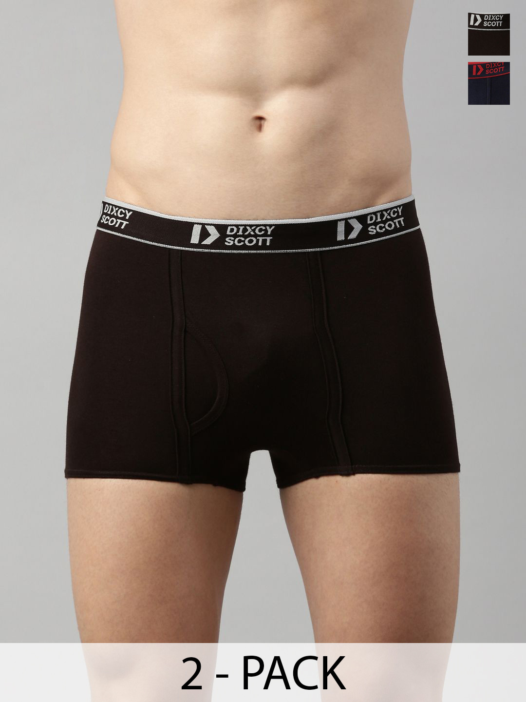 DIXCY SCOTT Pack Of 2 Assorted Pure Combed Cotton Trunks Swish Trunk_Asst_2
