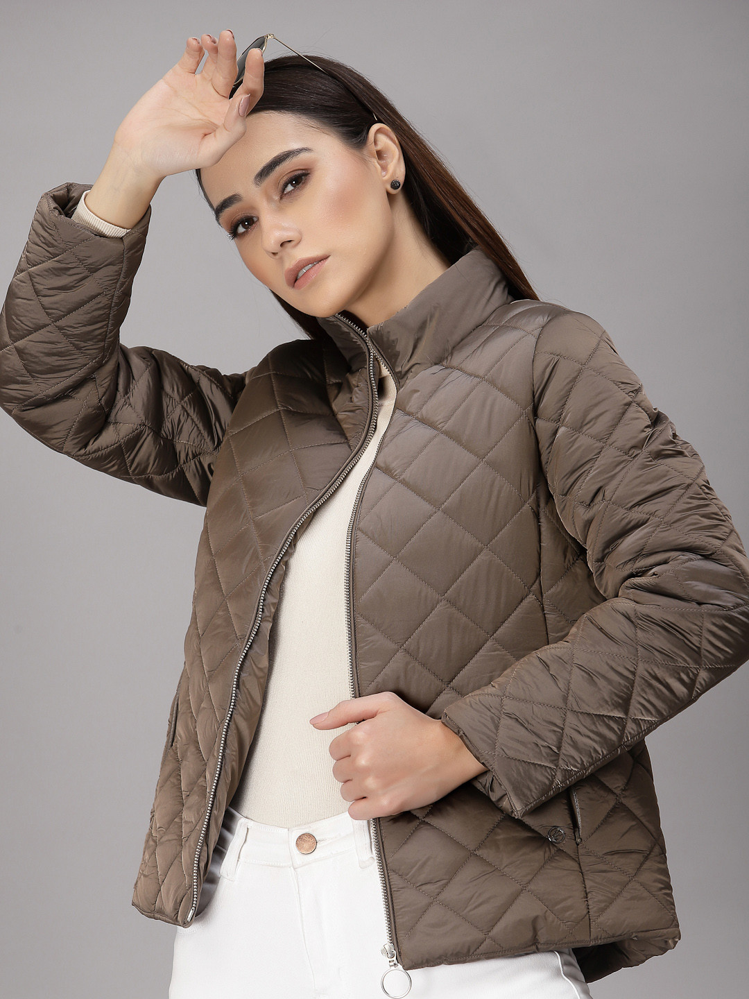 Gipsy Women Synthetic Puffer Jacket with Patchwork
