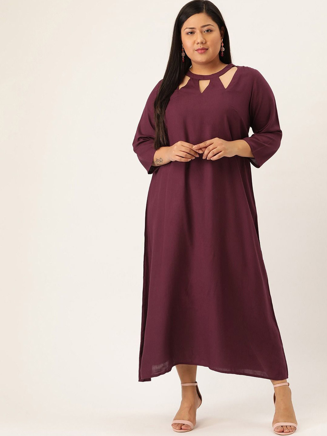 theRebelinme Women Plus Size A-Line Maxi Dress