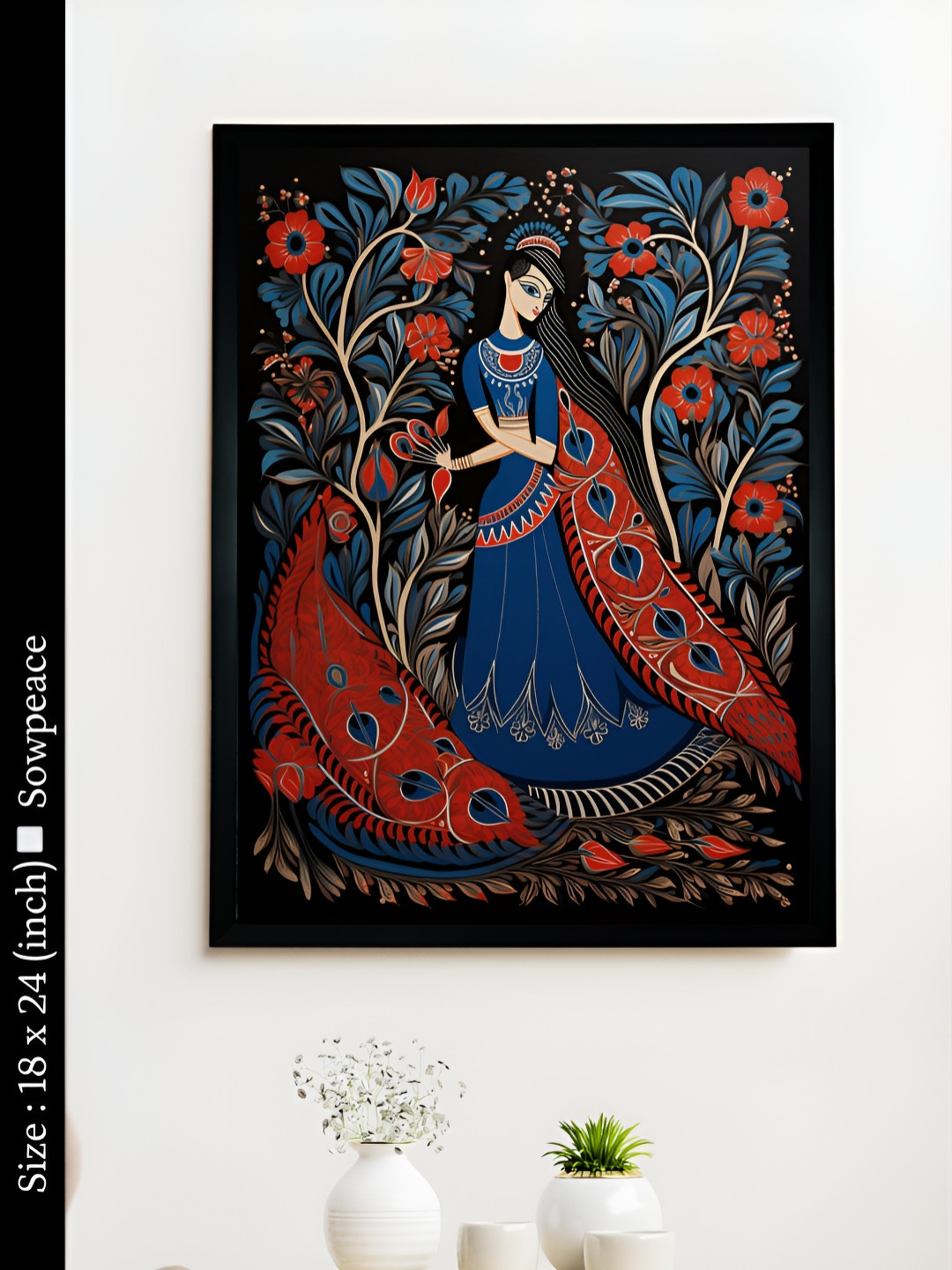 SOWPEACE Peacock Aura Masterpiece Canvas Wall Rectangle Photographs Wall Art-7.1 x 9.4In