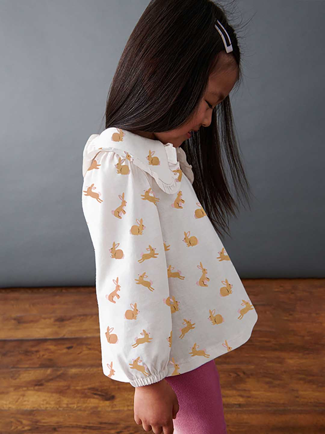 JC SPARKLE Girls Animal Printed Peter Pan Collar Top With Leggings