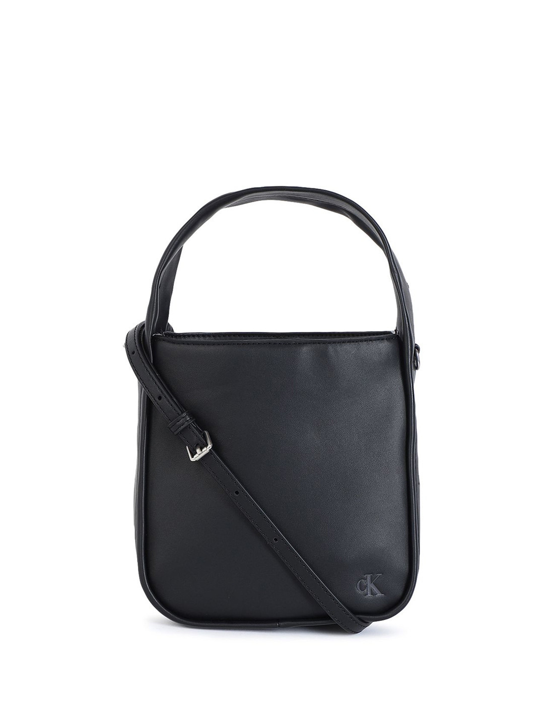 Calvin Klein PUregular Structured  Womens Black Color Hobo Bag with Tasselled