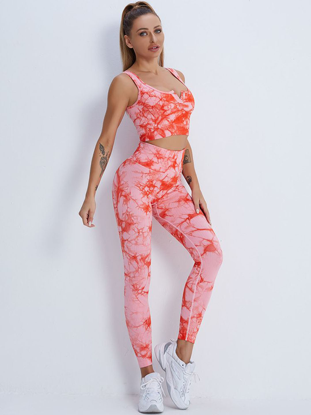 LULU & SKY Women Tie & Dye Printed Seamless Tracksuit
