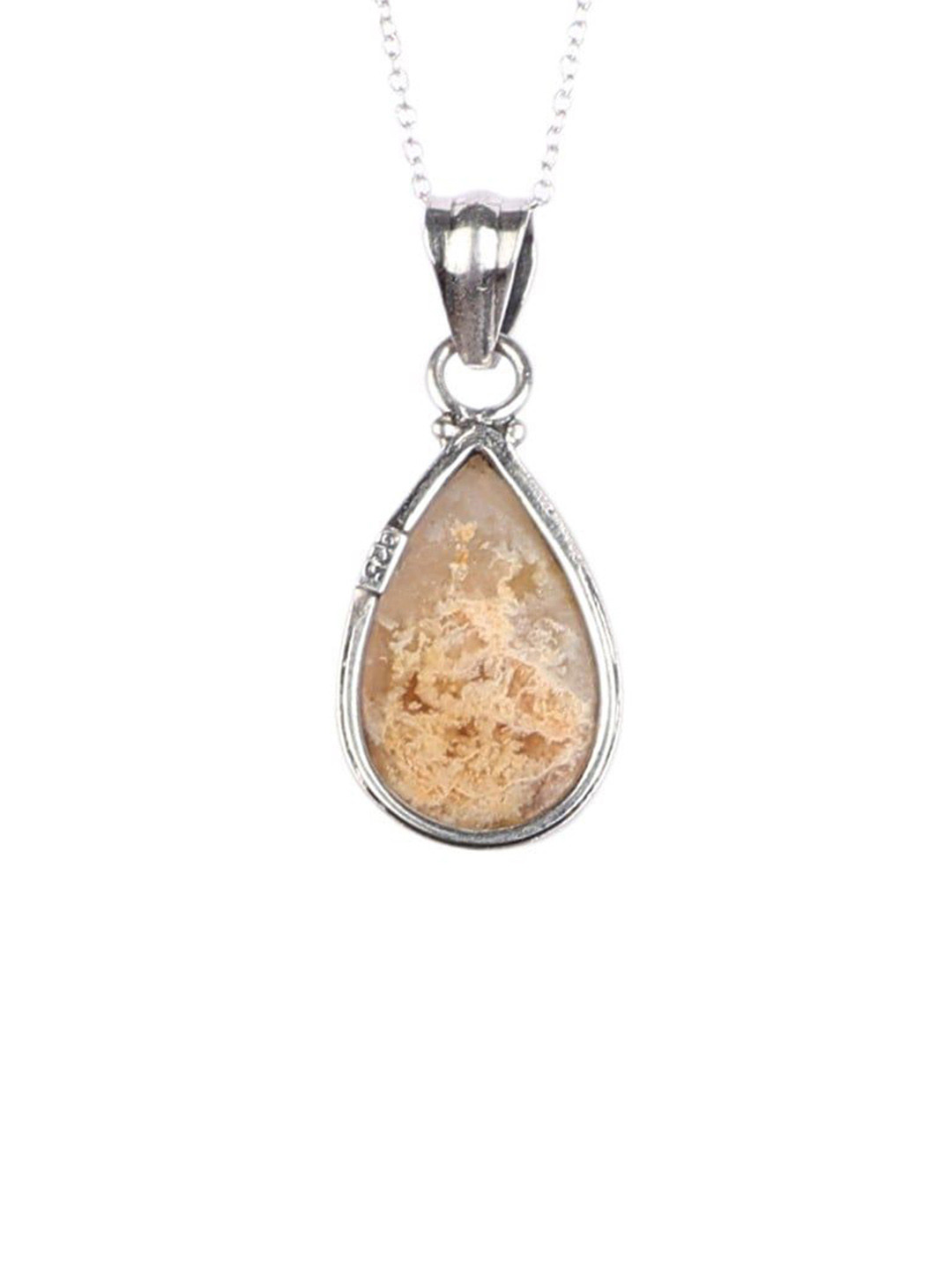 Exotic India Agate Sterling Silver Pendant