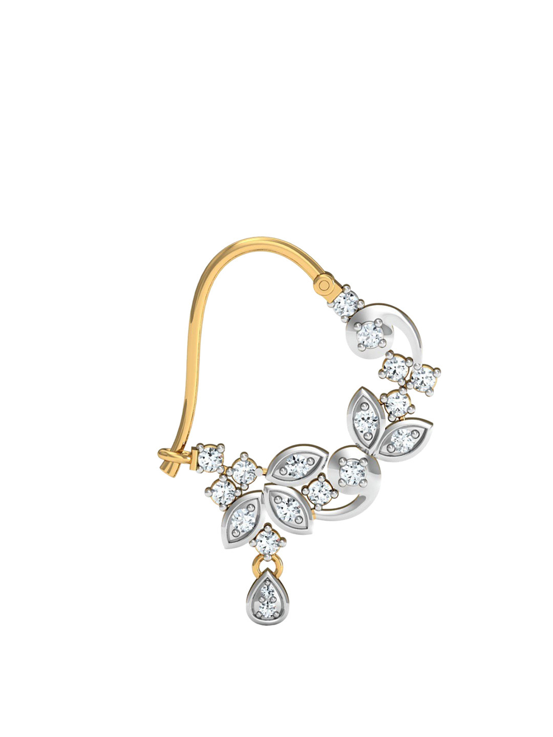 KUBERBOX  14KT Gold Brispat Diamond Nath- 0.2375Ct