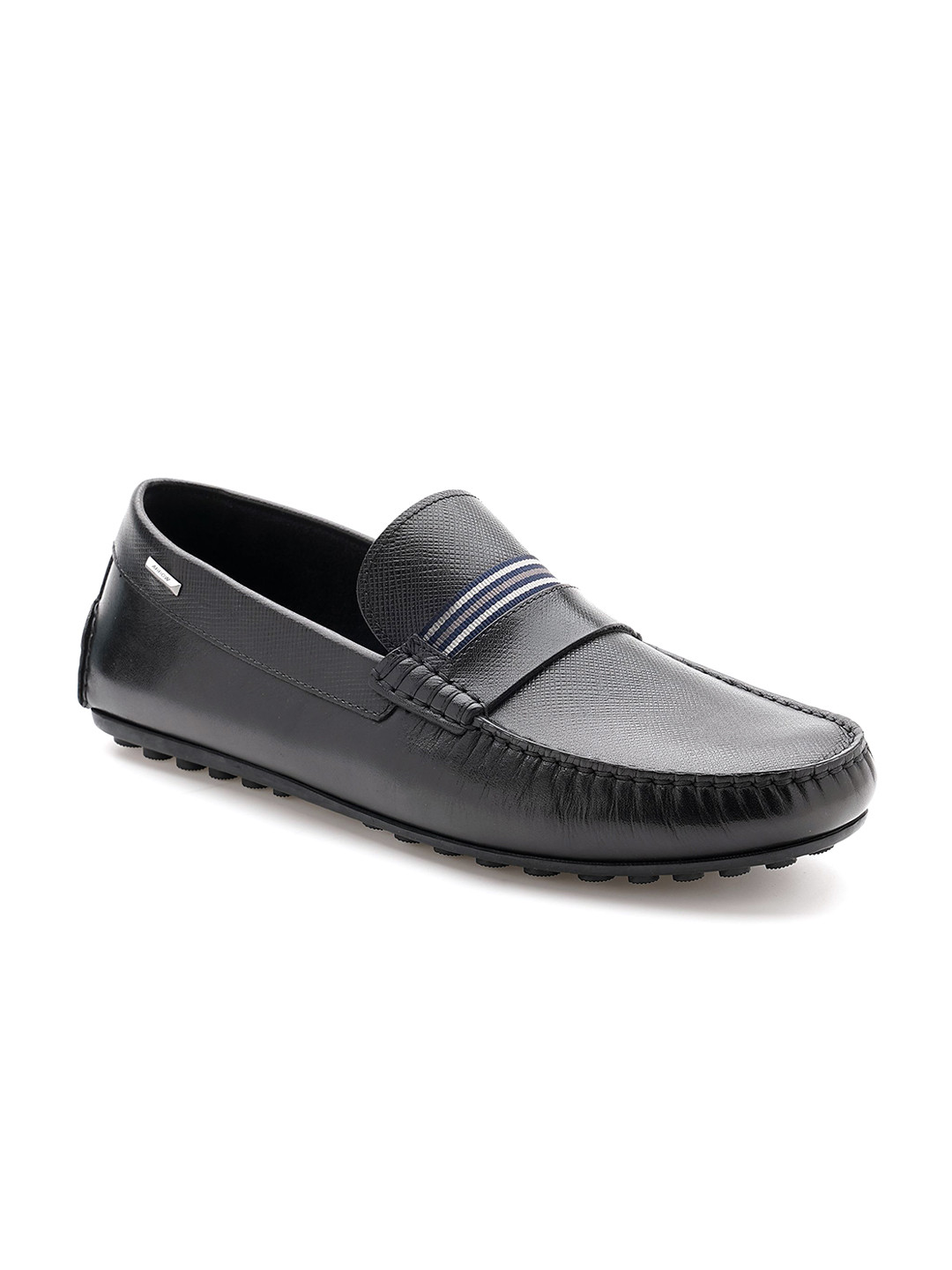 Arrow Men Solid Leather Slip On Round Toe Loafers
