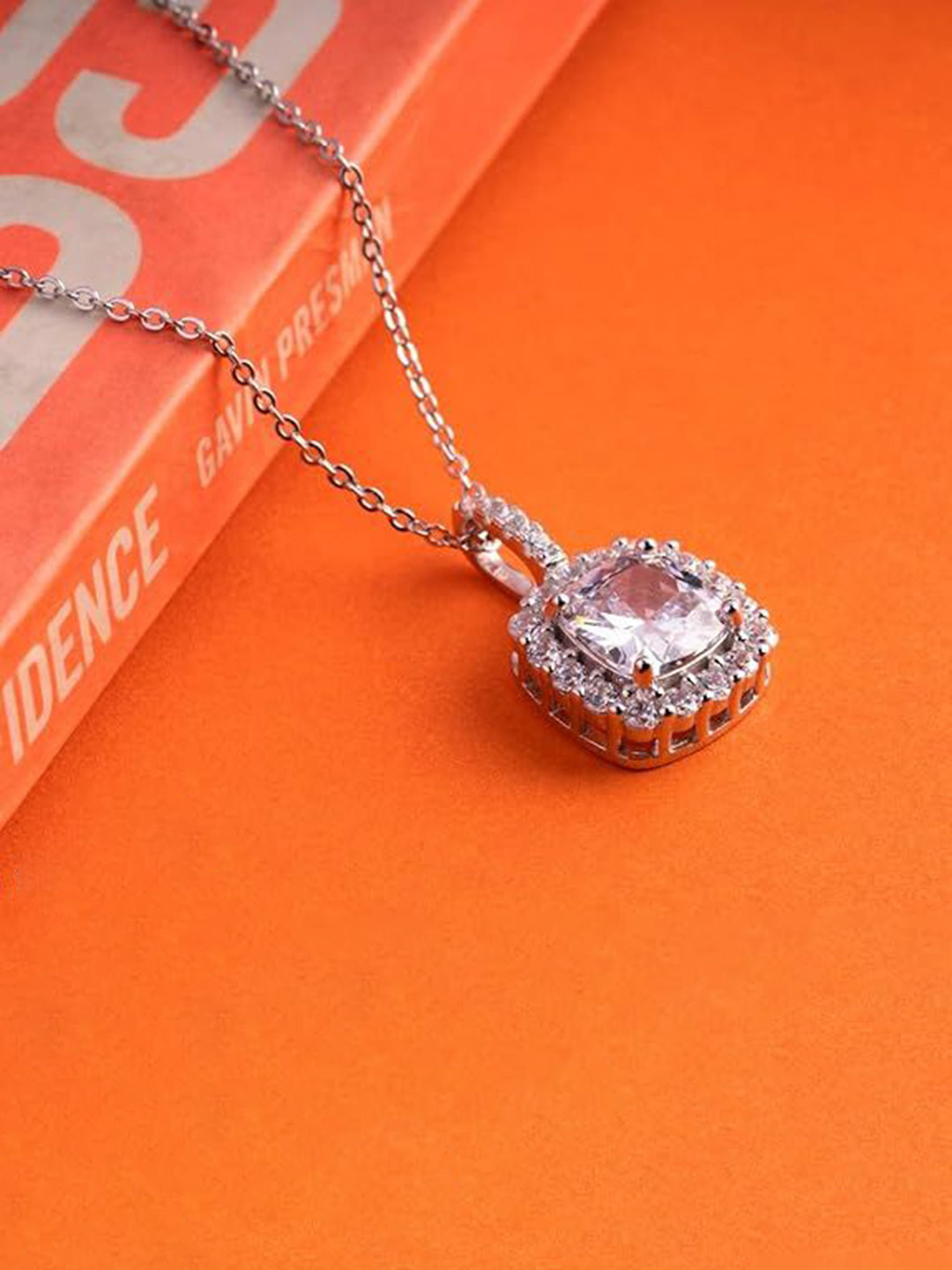 BRD Jewelry Rhodium-Plated Square Pendants