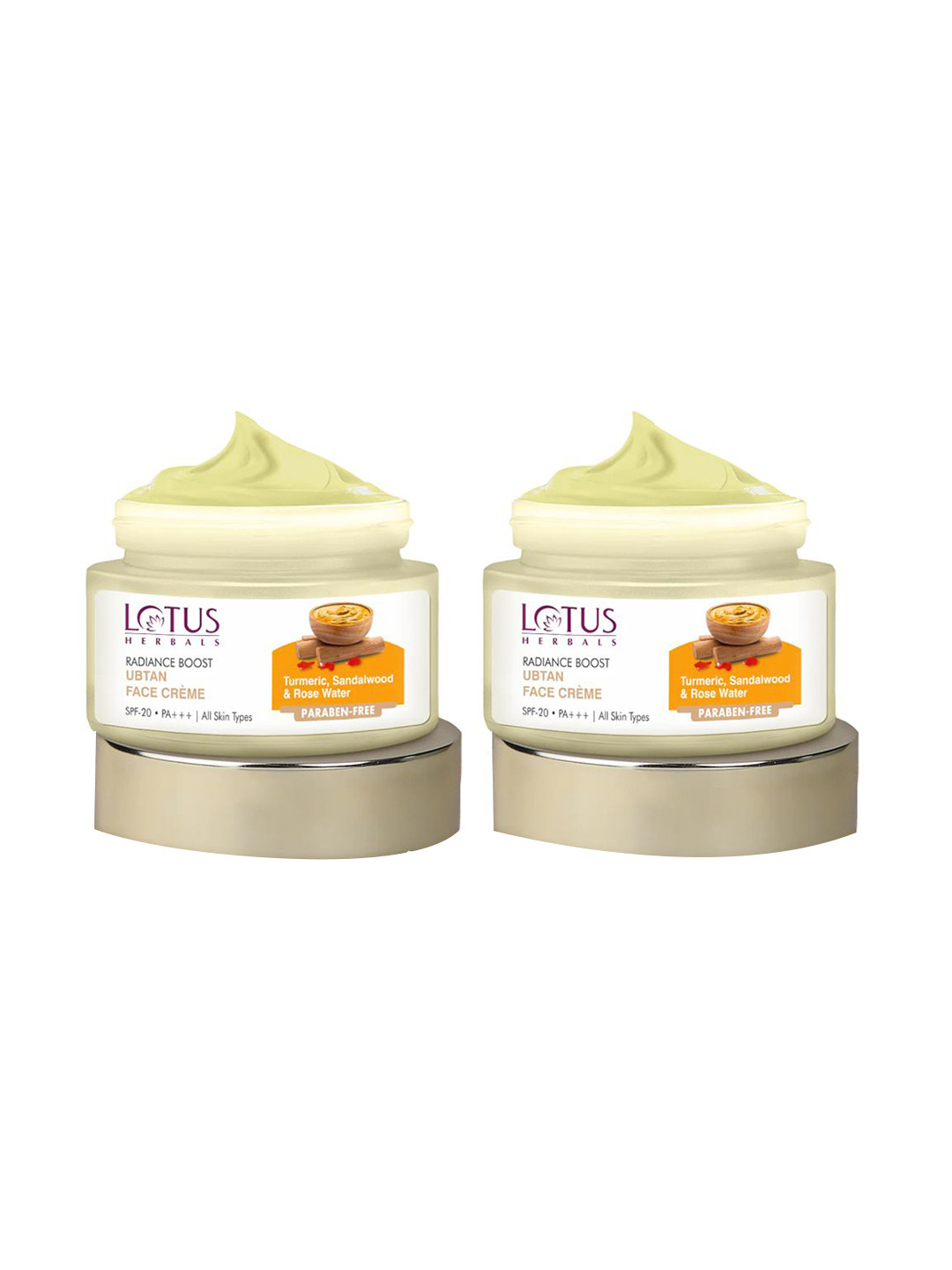 Lotus Herbals Set Of 2 Radiance Boost SPF 20 Ubtan Face Cream - 50gm Each