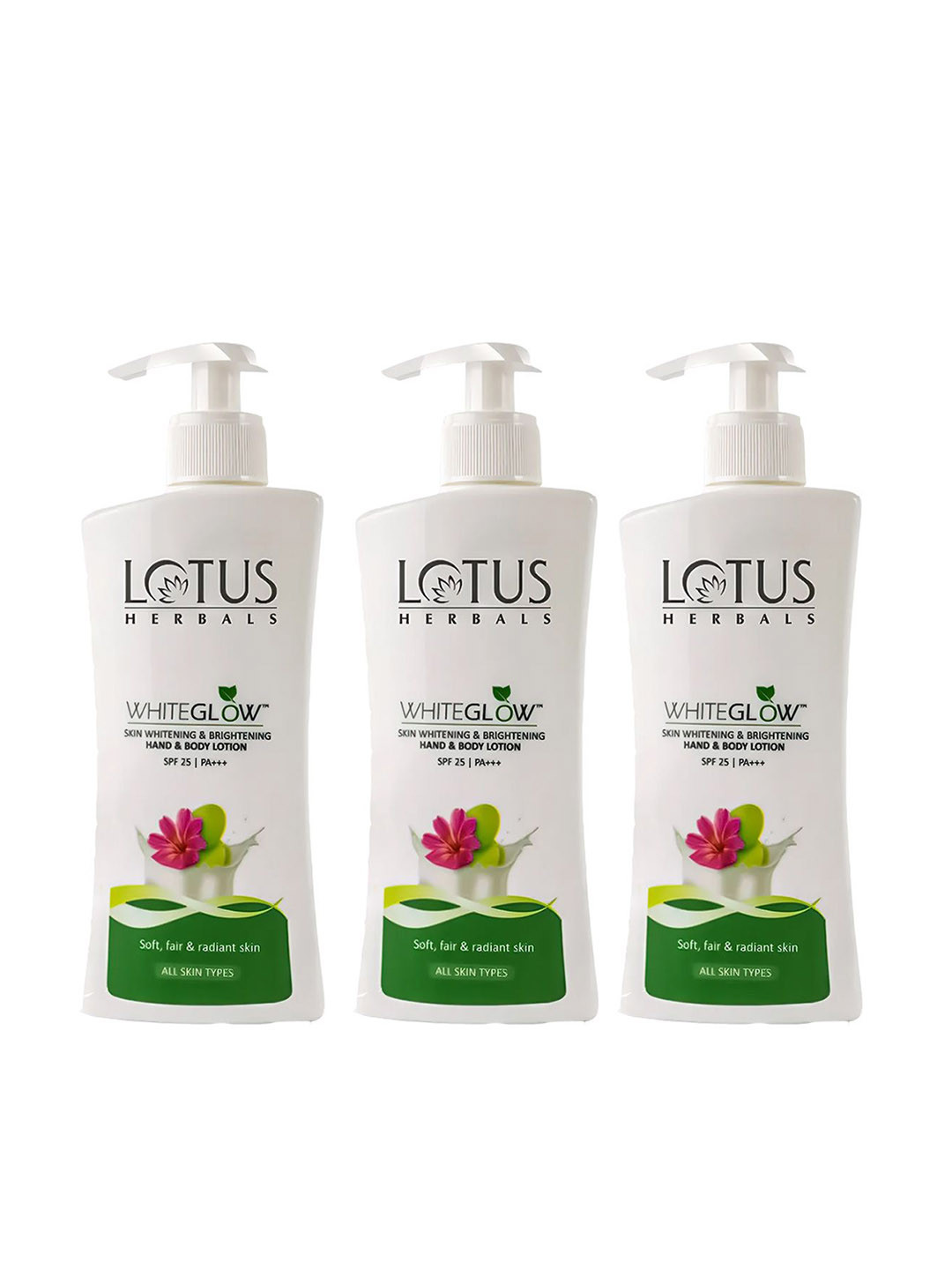 Lotus Herbals Whiteglow Set Of 2 Skin Whitening Hand & Body Lotion-270ml Each
