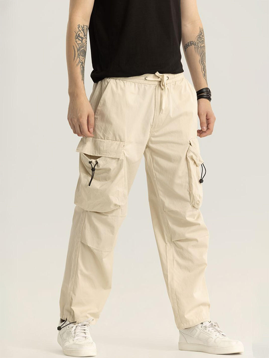 Snitch Men Urban Loose Fit Cargos Trousers