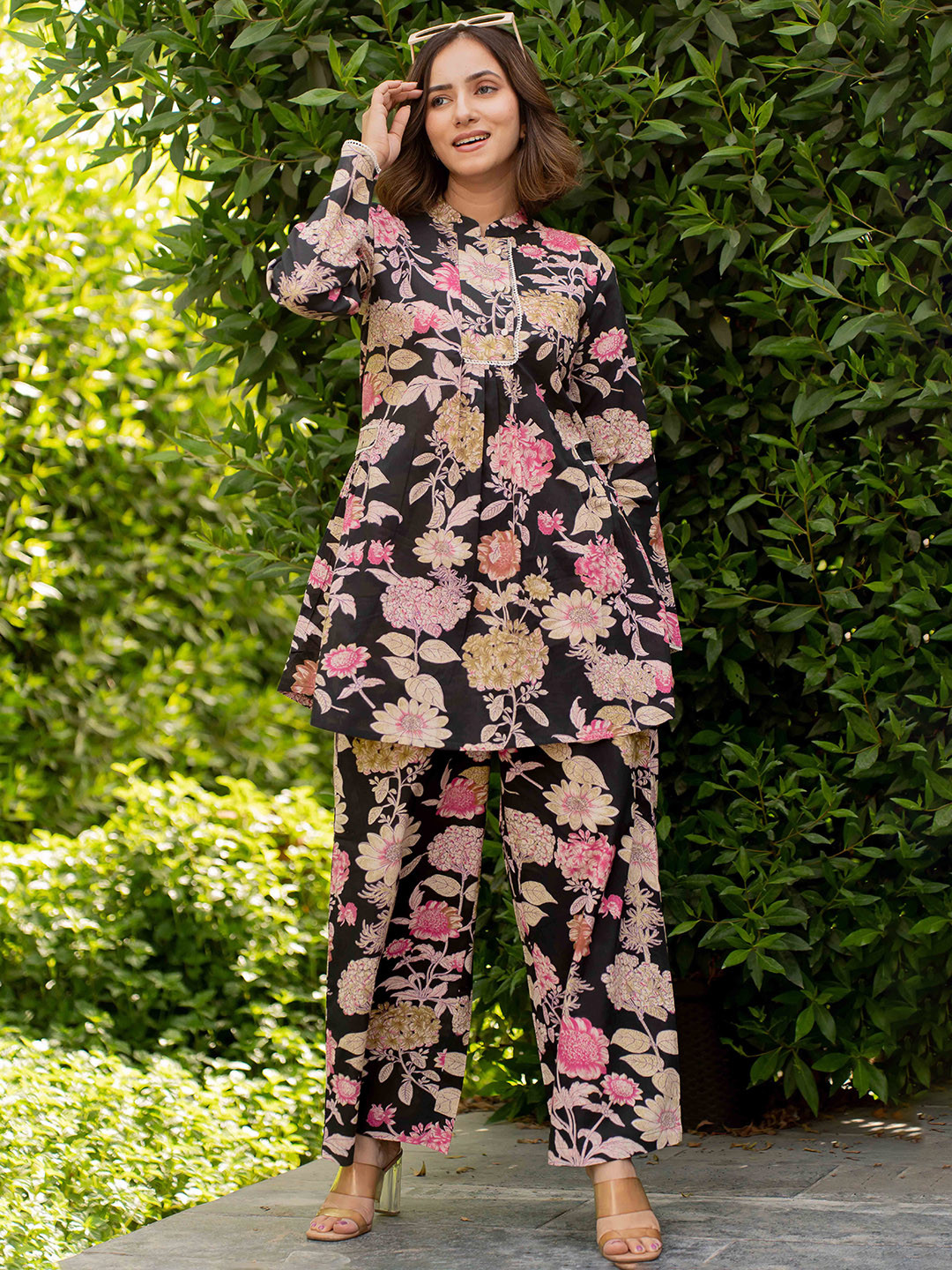 MIRCHI FASHION Printed Pure Cotton Long Sleeve Tunic & Trouser Co-Ords