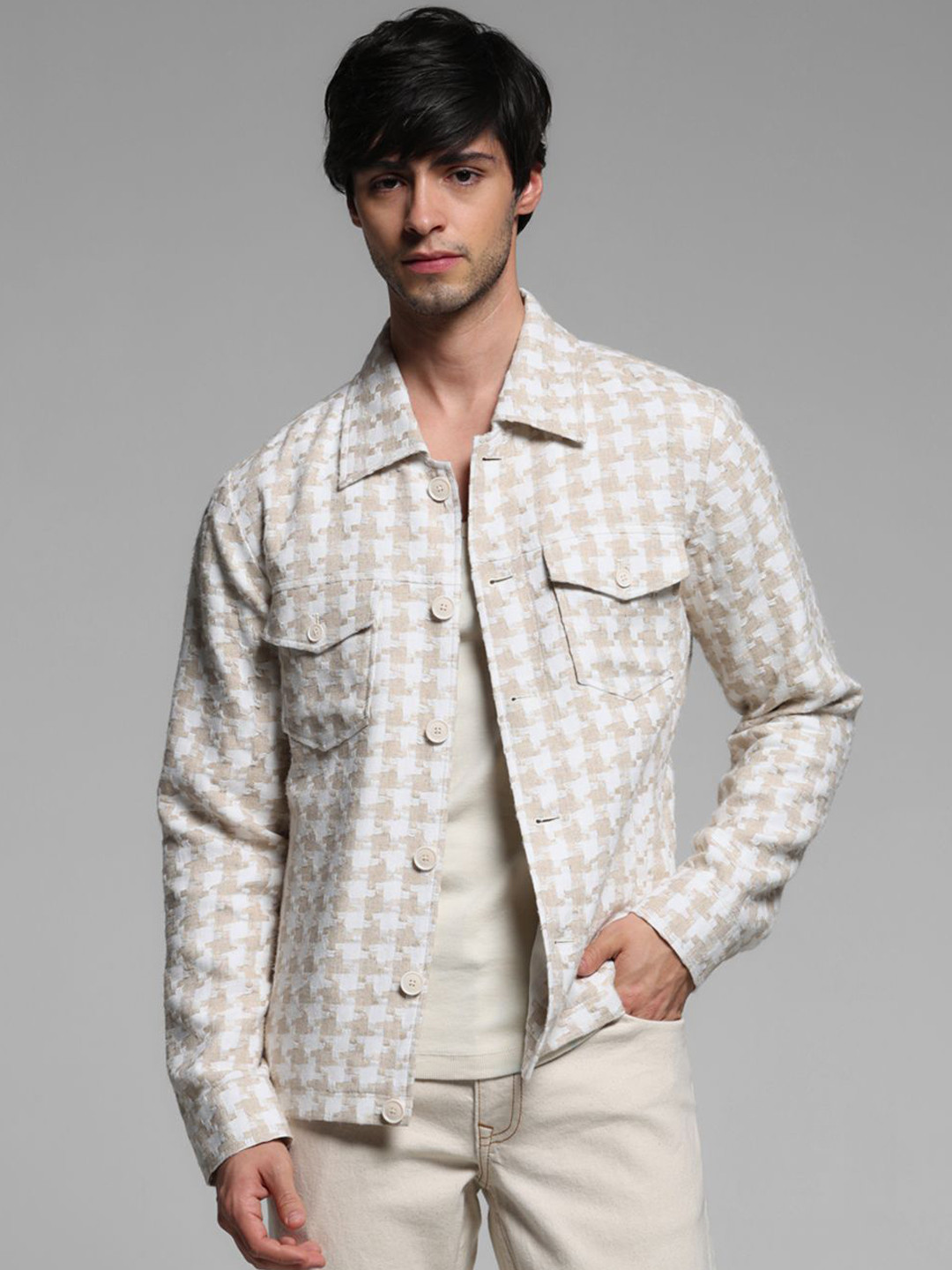 Jack & Jones Men Crop Denim Jacket