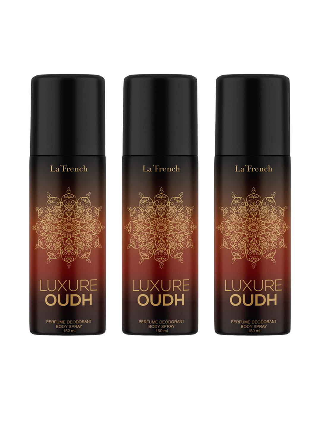 La French Set Of 3 Luxure Oudh Deodorant Body Spray-150ml Each
