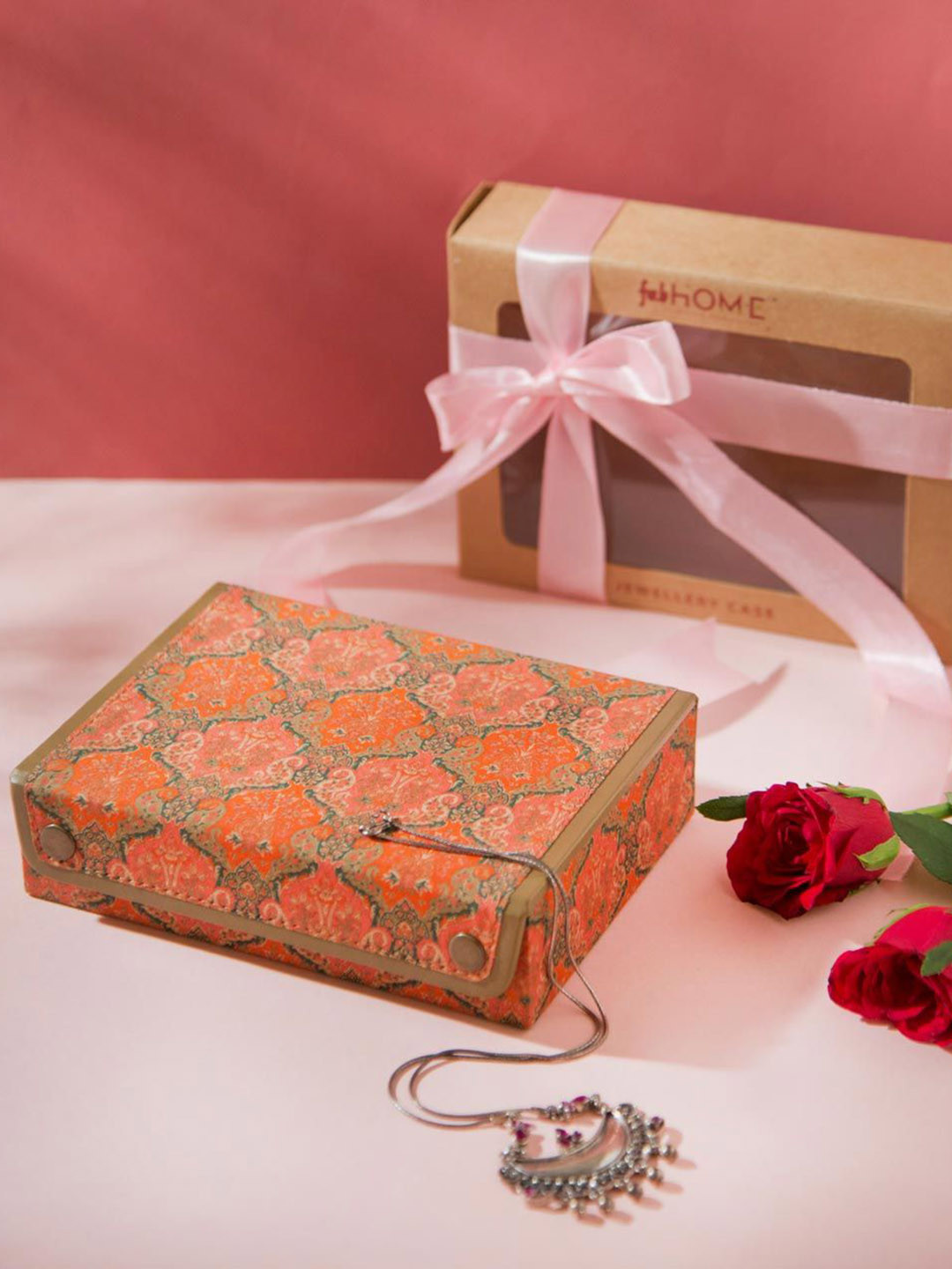 Fabindia Gulmohar Printed Jewellery Organiser