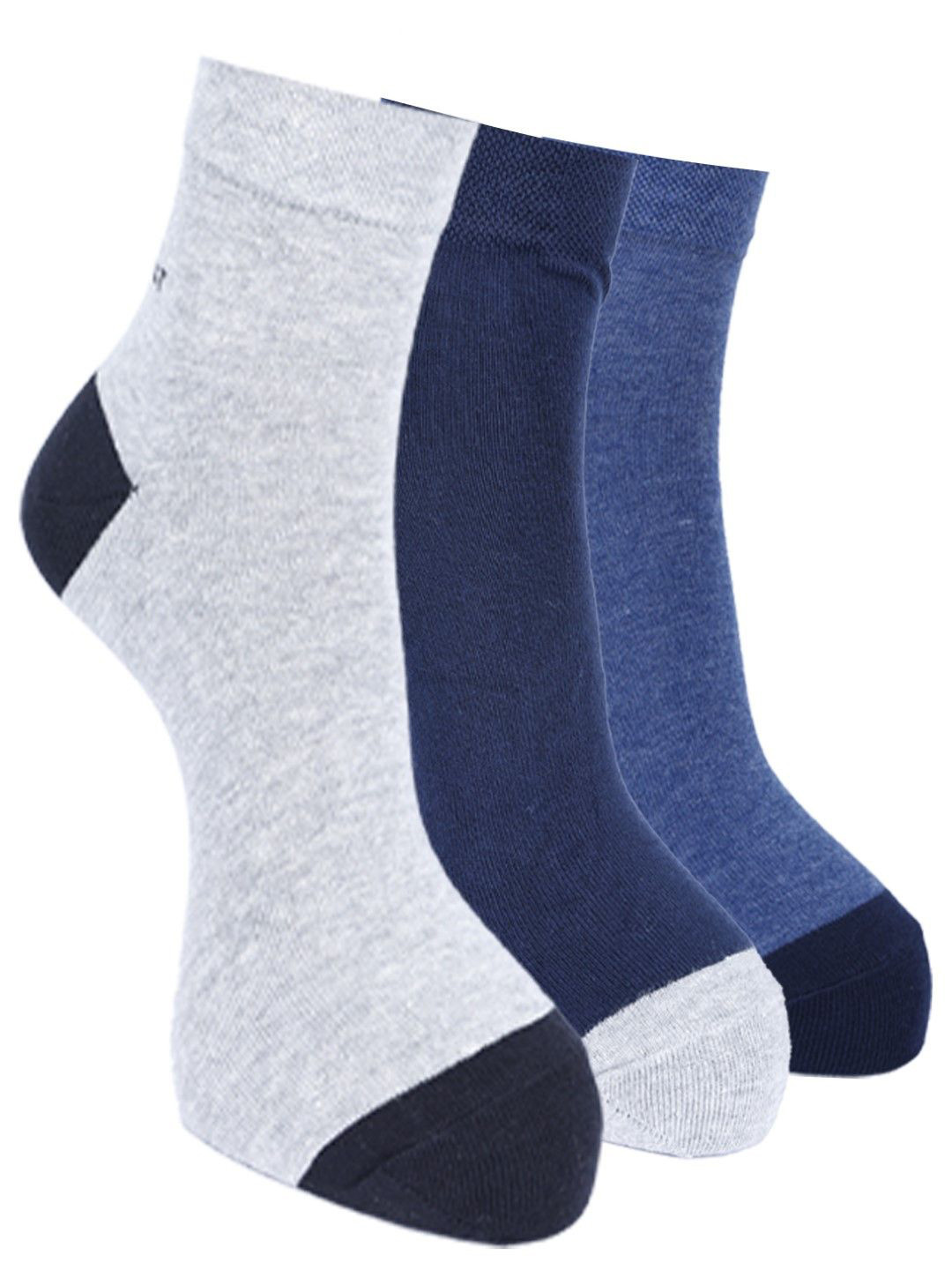 Force NXT Men Pack Of 3 Colour-Blocked Cotton Ankle-Length Socks