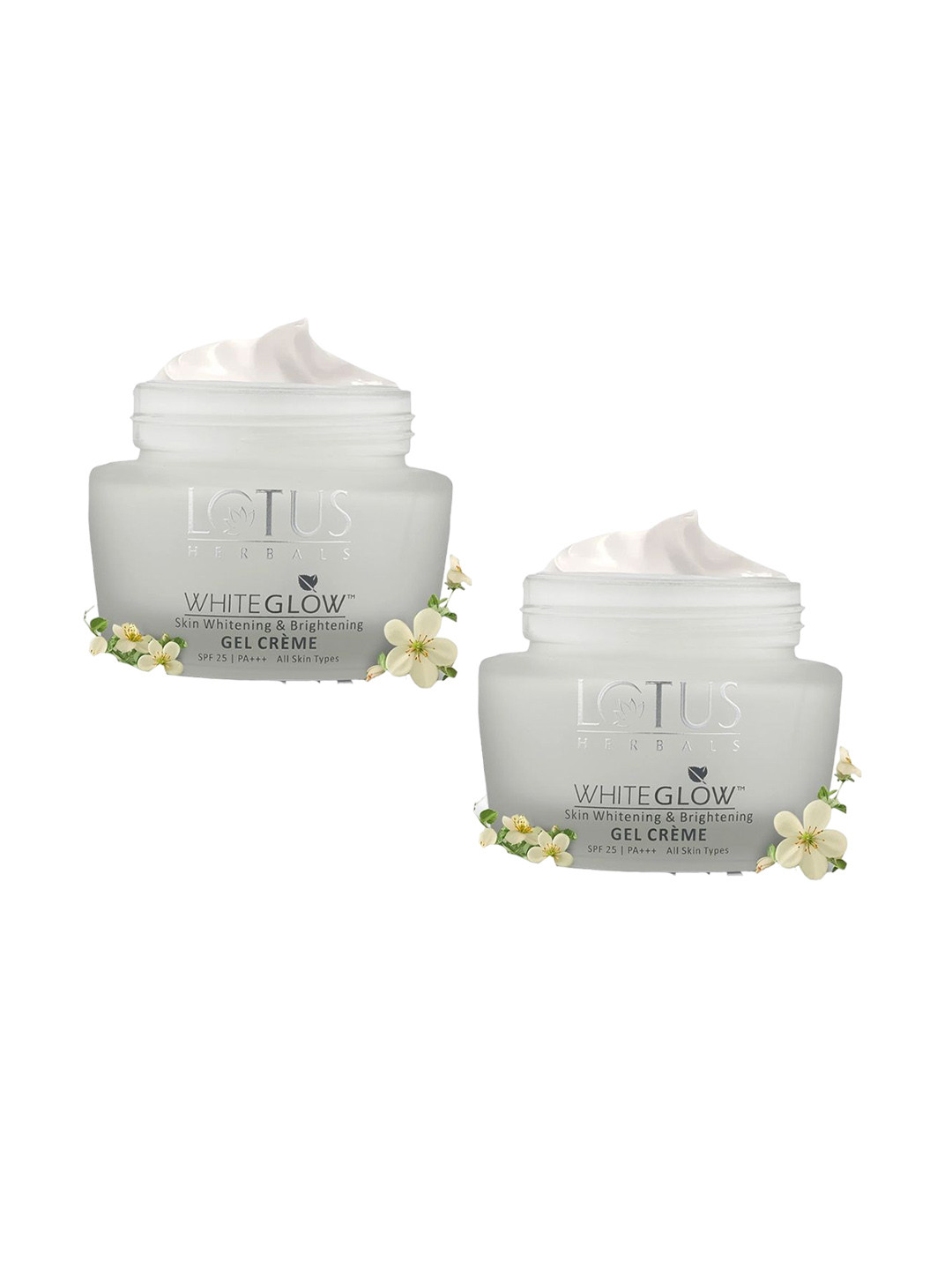 Lotus Herbals Whiteglow Set of 2 Skin Whitening & Brightening SPF 25 Gel Cream - 40 g each