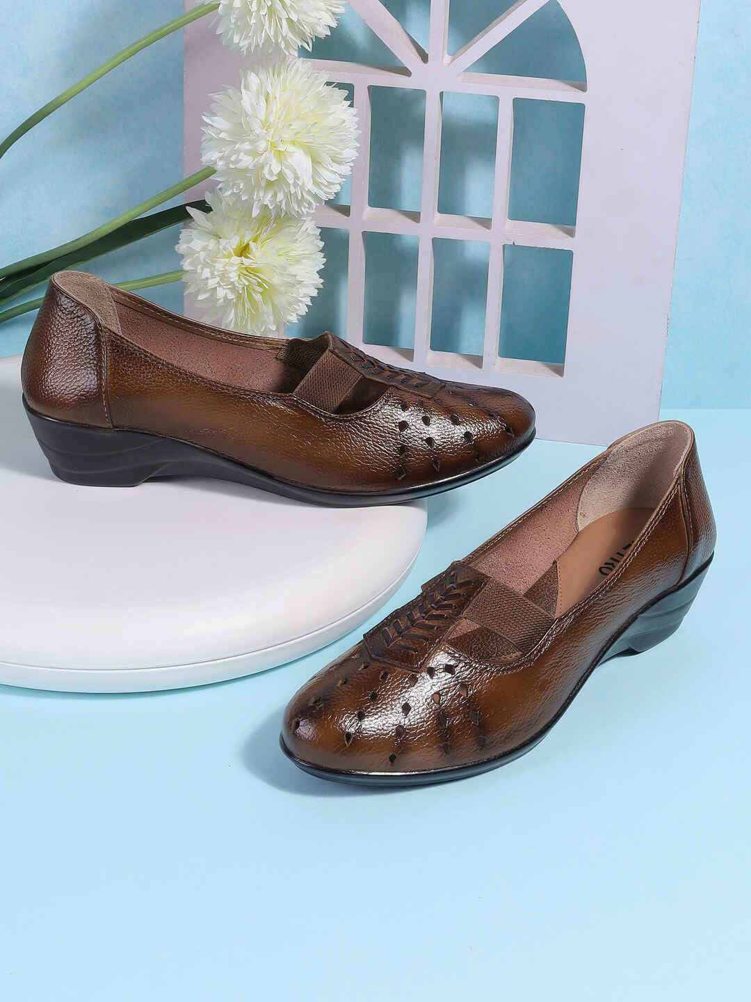 Metro Printed Wedge Pumps with Laser Cuts