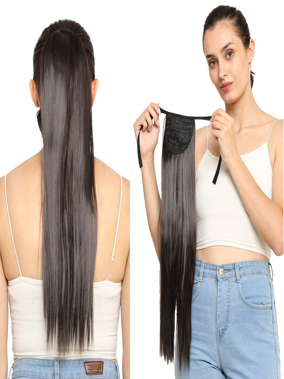 MoonEyes Straight Brown Ribbon Ponytail Hair Extension