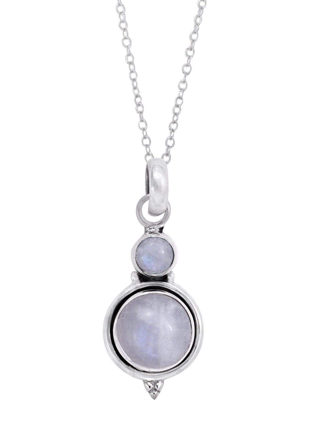 Exotic India Moonstone Stylish Sterling Silver Pendant