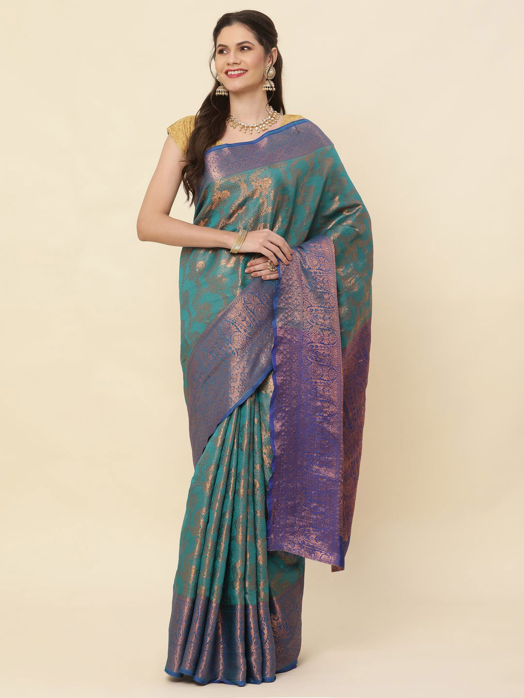 High Five Tex Woven Design Zari Kanjeevaram Saree