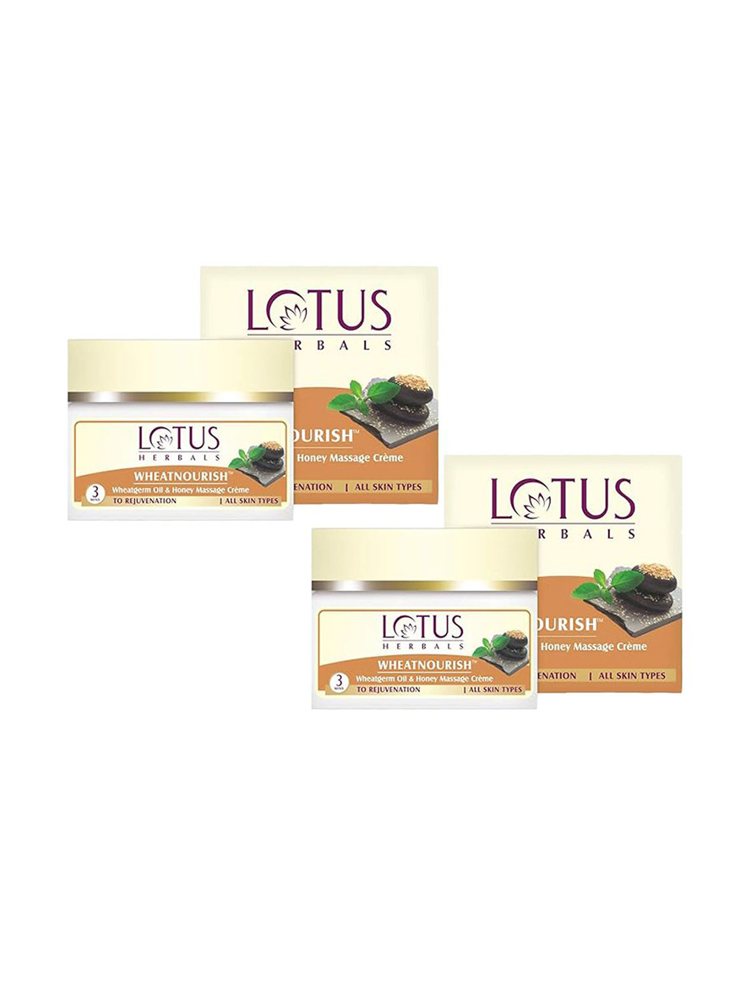 Lotus Herbals Set of 2 Wheatnourish Wheatgerm Oil & Honey Massage Day Cream - 50 g each