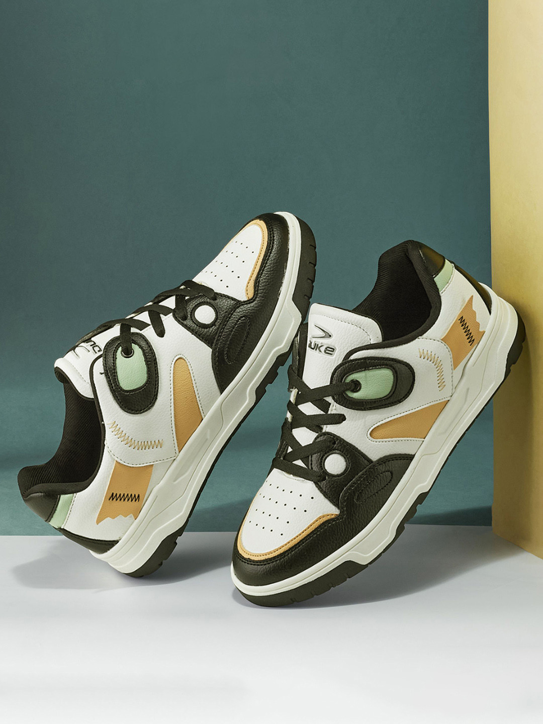 Duke Men Colourblocked Round Toe L:ace Ups Sneakers