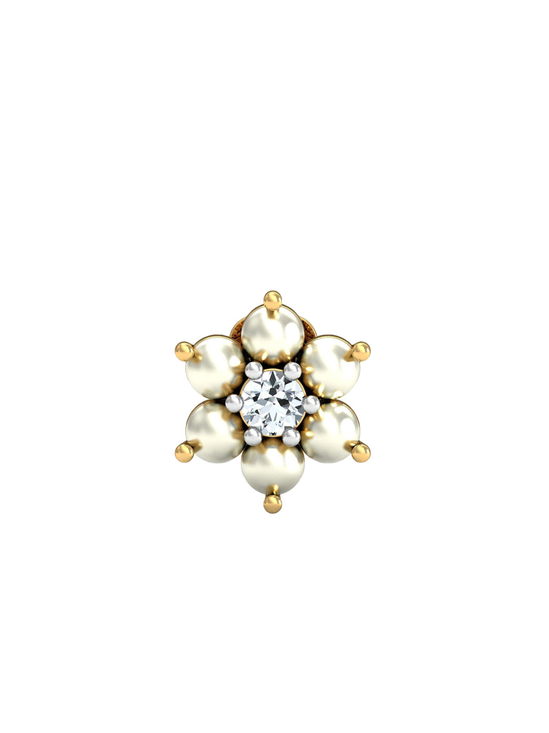 KUBERBOX 14KT Gold Nosepin Diamond-0.53Gram