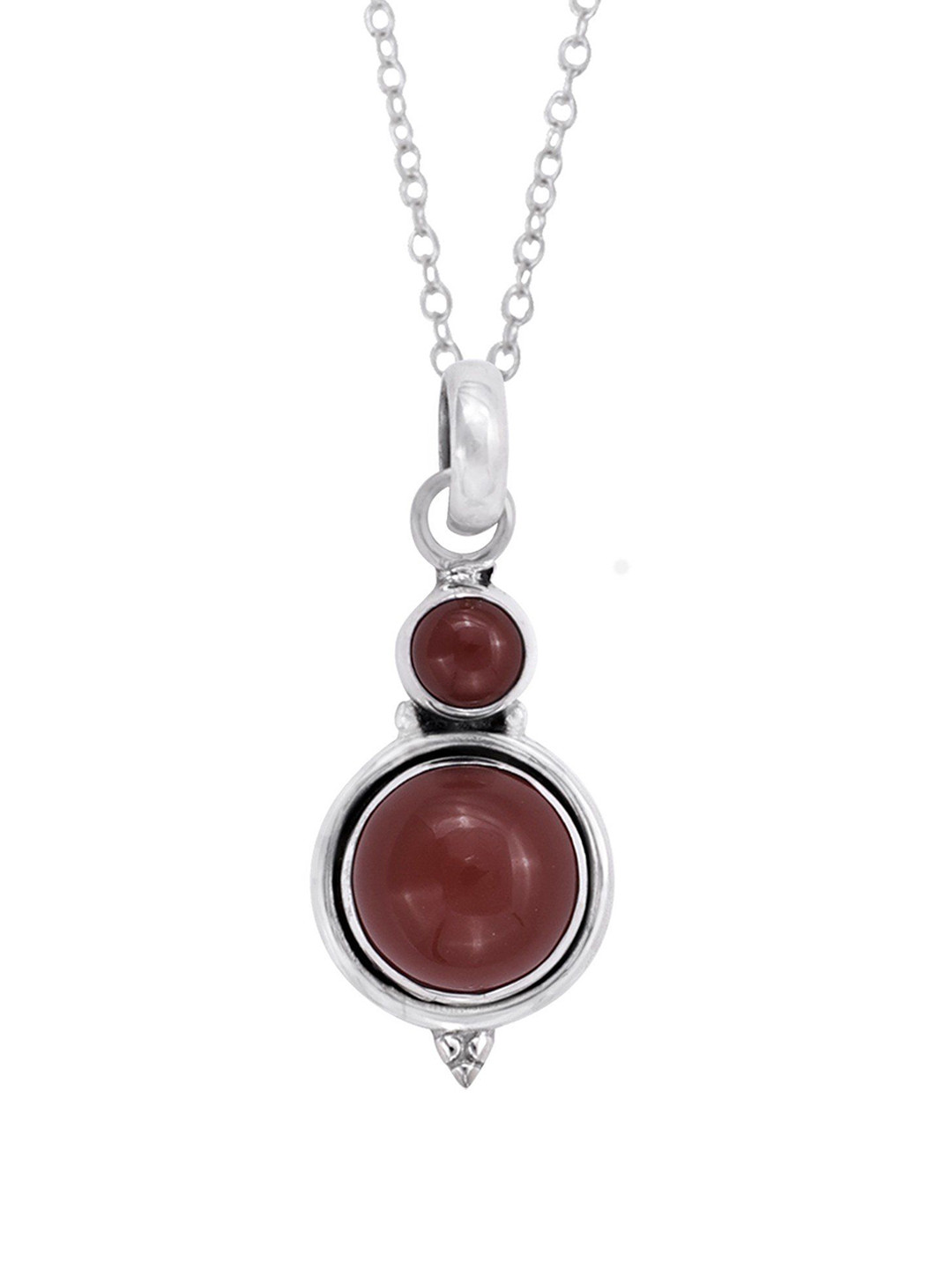 Exotic India Carnelian Gemstone Stylish Sterling Silver Pendant