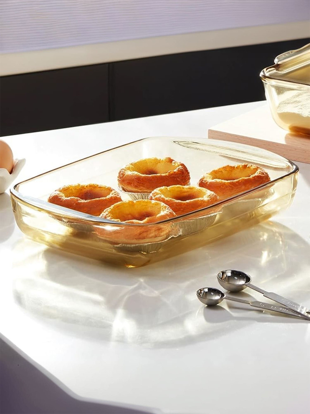 Kuber Industries Brown Glass Baking Tray