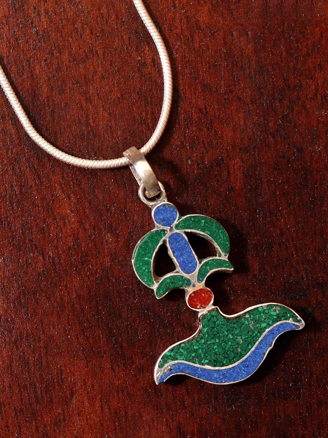 Exotic India Sterling Silver Dorje Small Pendant