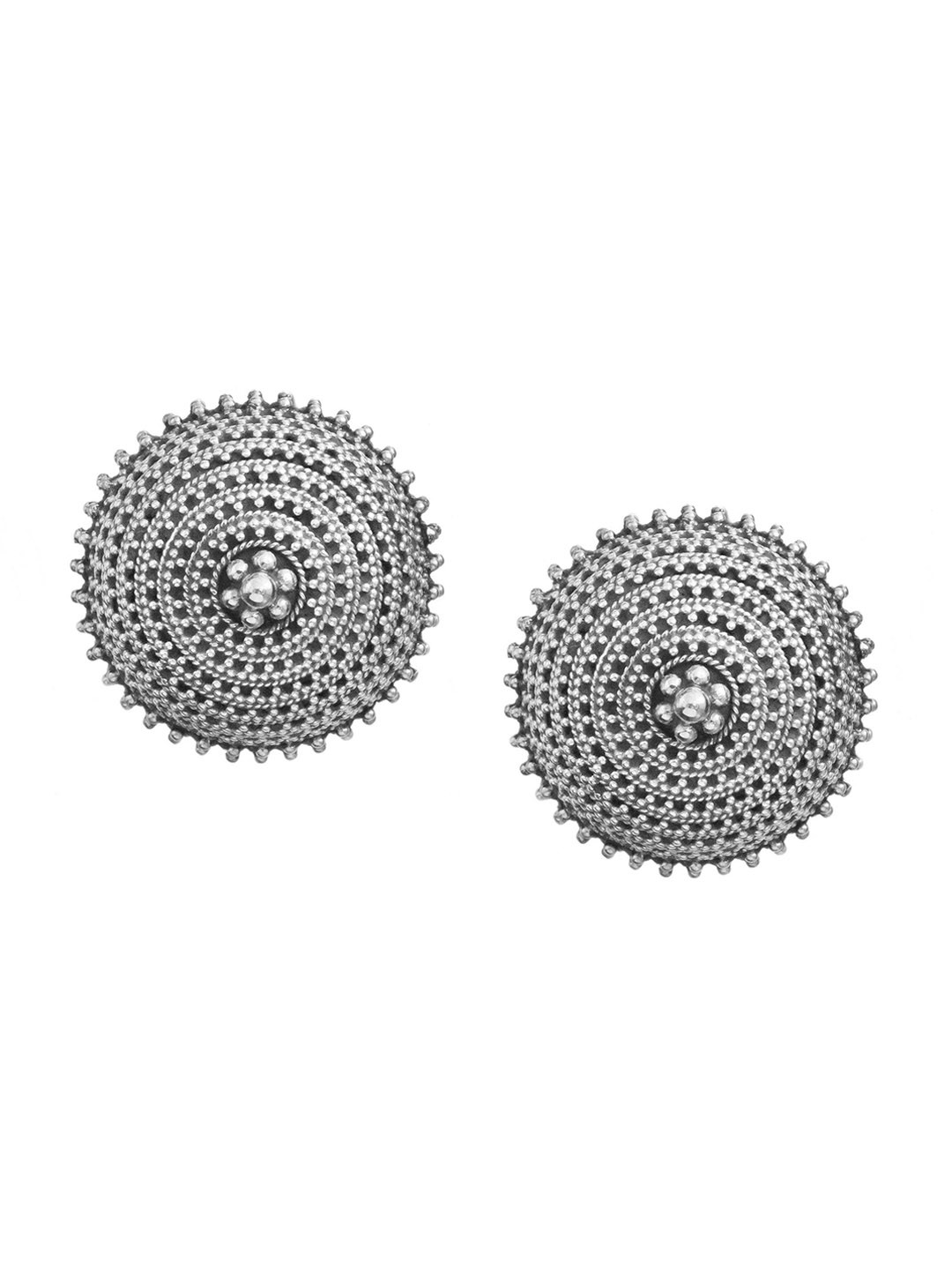 Exotic India Sterling Silver Superfine Handcrafted Post Earrings