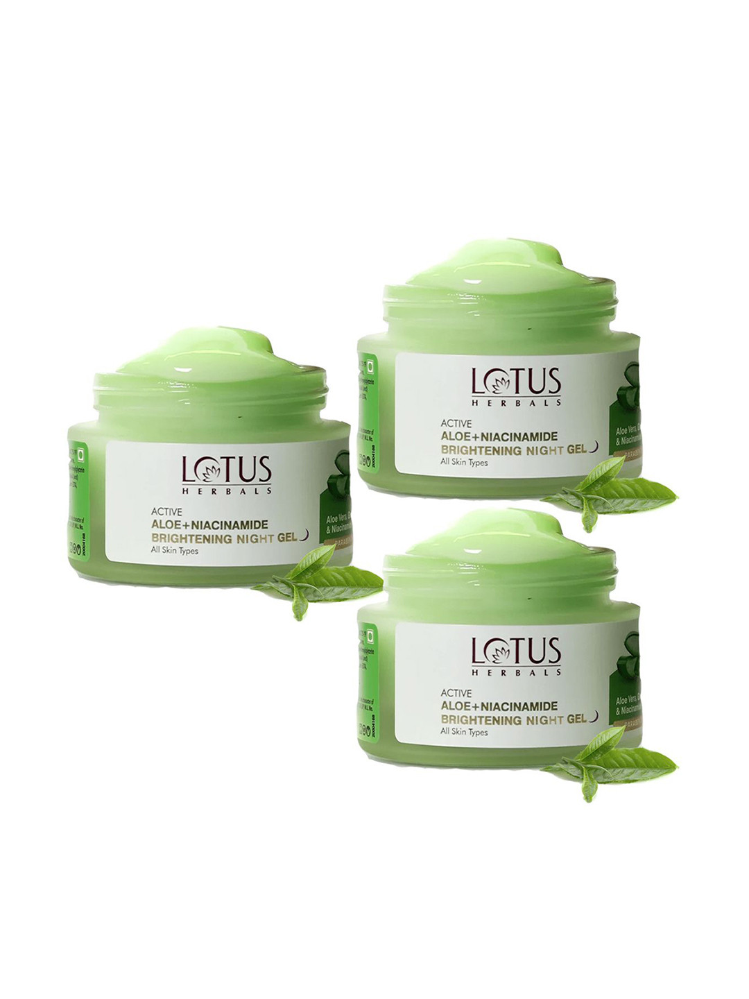 Lotus Herbals Set Of 3 Active Aloe Niacinamide Brightening Boost Night Cream 50gm Each
