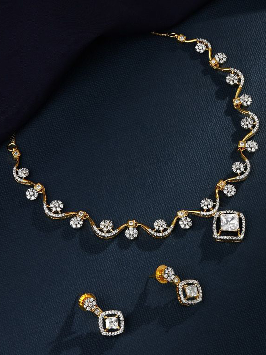 Cierra Splendid Gold-Plated AD Studded Jewellery Set