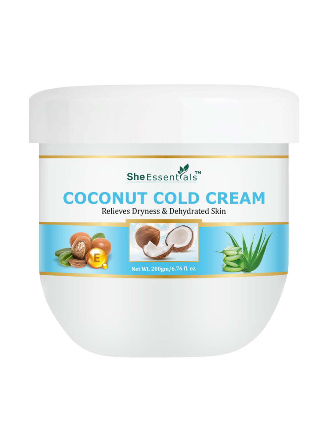 She Essentials Coconut Cold Cream for  Repair Dry & Damaged Skin - 200gm